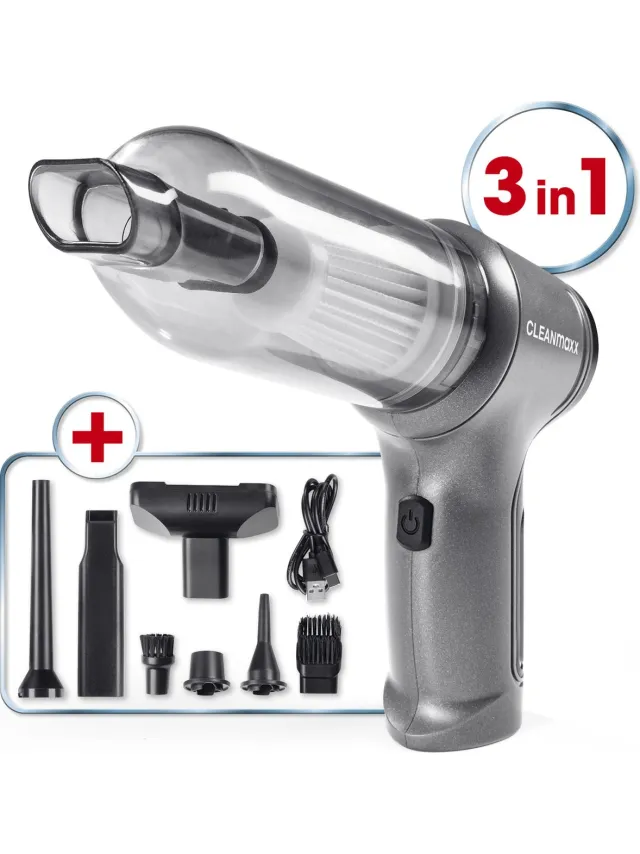 Cleanmaxx 3-in-1 snoerloze stofzuiger - zuig, blaas- & zuigfunctie - 7 opzetstukken zilver